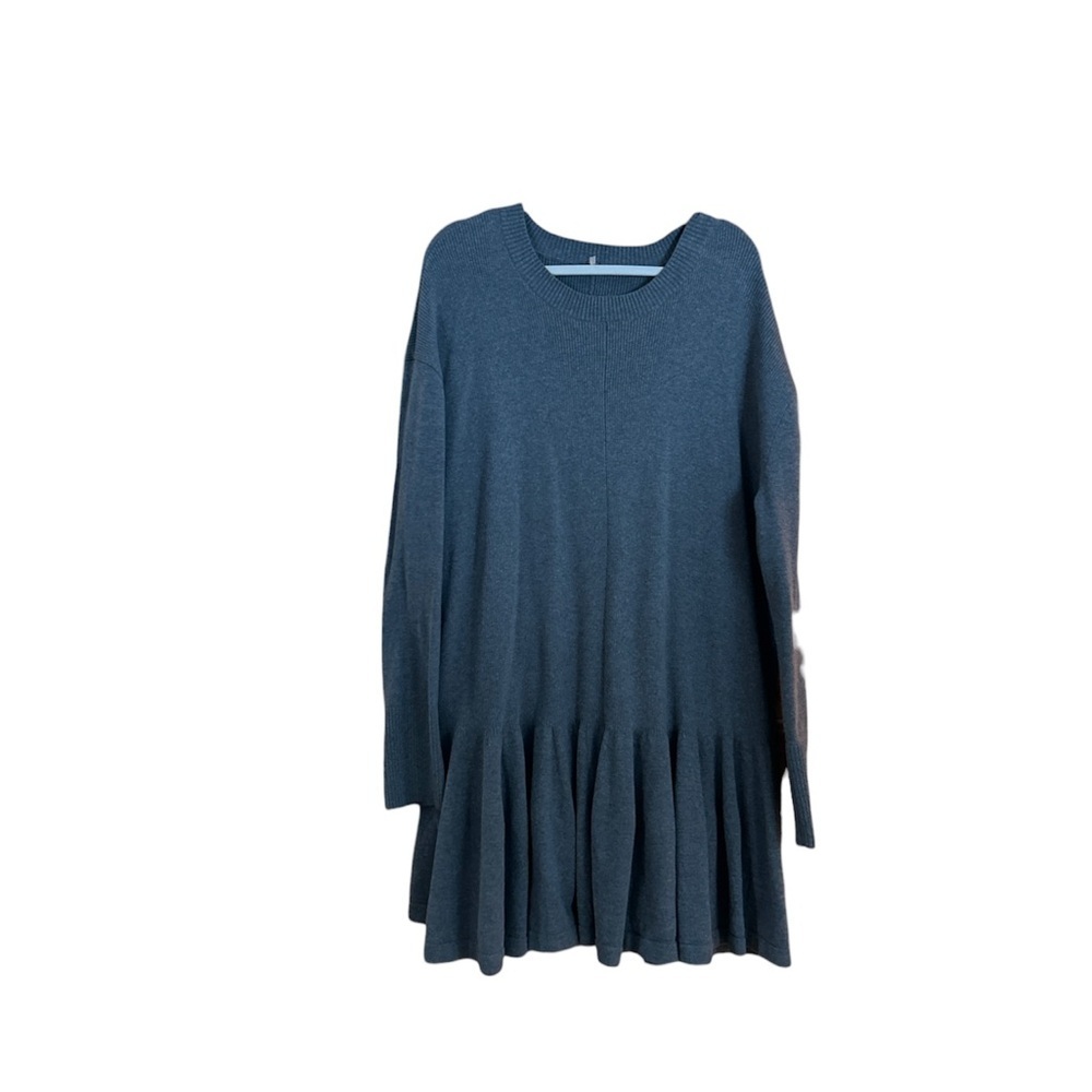 Free People Knit Swing Dress XL | Long Sleeve Drop Waist Mini | Sold Out Size